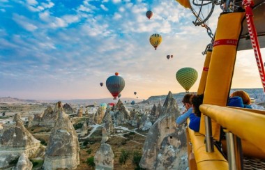 Hot Air Balloon Flight Over The Fairy Chimneys In Cappadocia