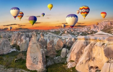 Hot Air Balloon Flight Over The Fairy Chimneys In Cappadocia