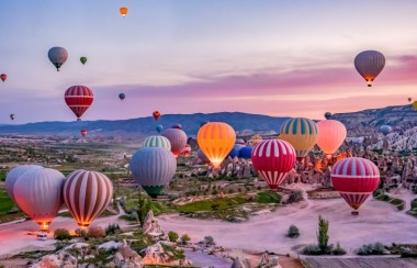 Hot Air Balloon Flight Over The Fairy Chimneys In Cappadocia